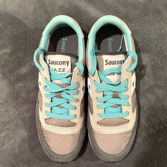 Saucony Women's Gray and Aqua Sneakers - Picture 2 of 3